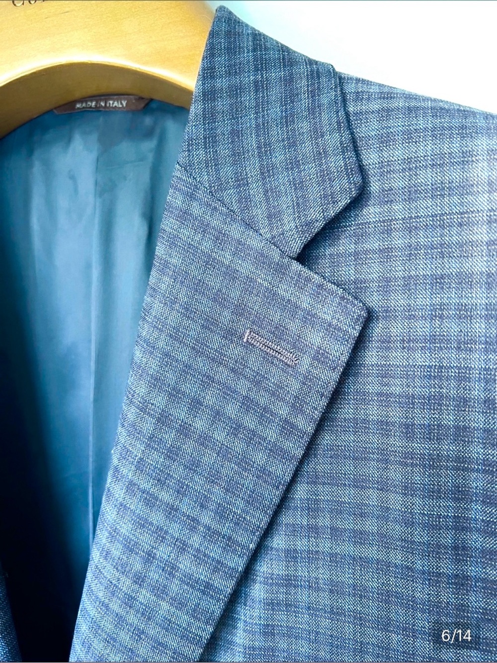 Canali Stretch Blue/Gray Plaid Two-Button Sport Coat